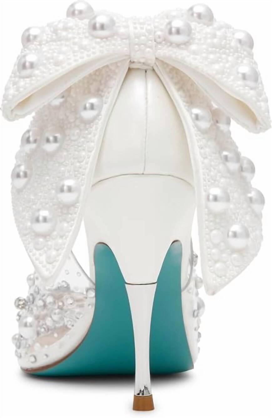 NEW BETSEY JOHNSON women's esmy pearl clear pumps in pearl multi - Picture 4 of 6